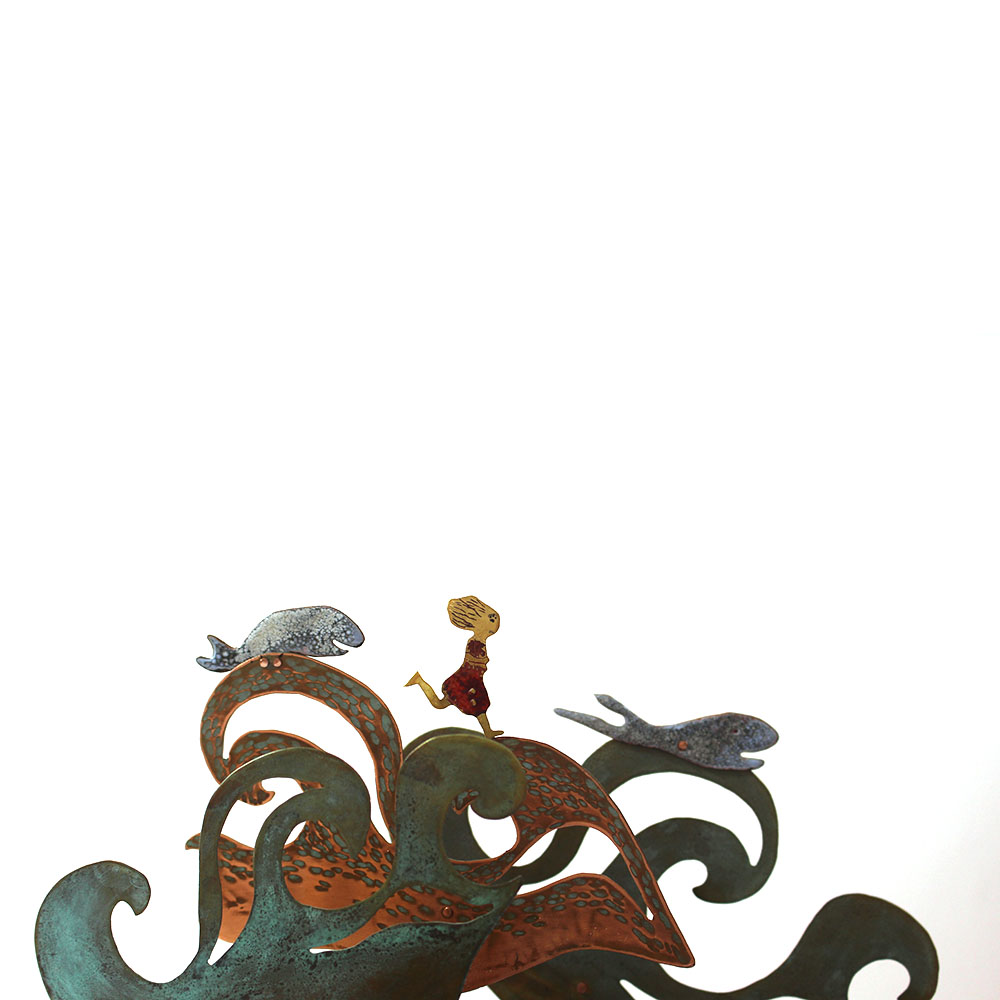 La tempête, Sculpture mécanique en laiton et acier fabriquée par les métalleuses en fusion. 3