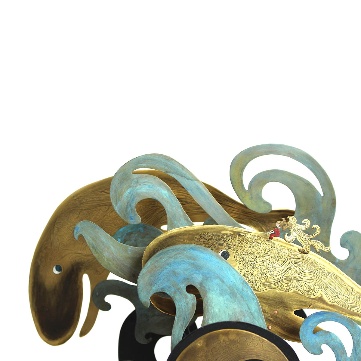 Les baleines est une sculpture animée fabriquée par les métalleuses en fusion.4